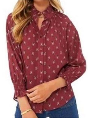 Tuckernuck Mulberry Schuyler Half Drop Blouse Sz M